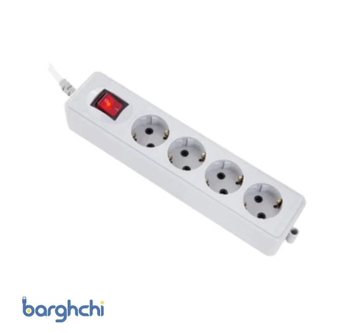 4 خانه ارت دار با کلید و کابل 1/8 متر پارت الکتریک مدل 293