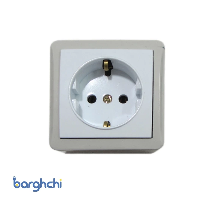 پریز ارت دار پلی کربنات روکار شهاب پارت الکتریک مدل 4052