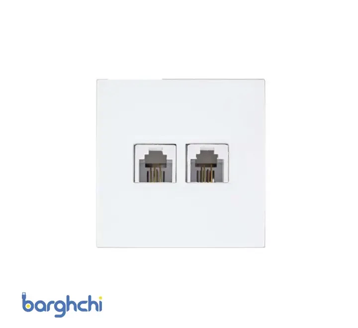 صفحه پریز تلفن دو سوکته پارت الکتریک مدل آذین 6241