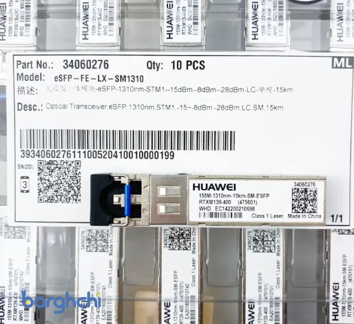 ماژول فیبرنوری هوآوی eSFP, 1310NM, STM1, LC, SM, 15km