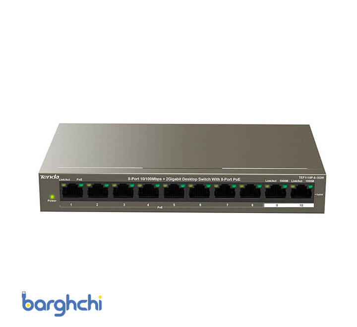 سوئیچ شبکه 8 پورت تندا مدل TEF1110P-8-102W