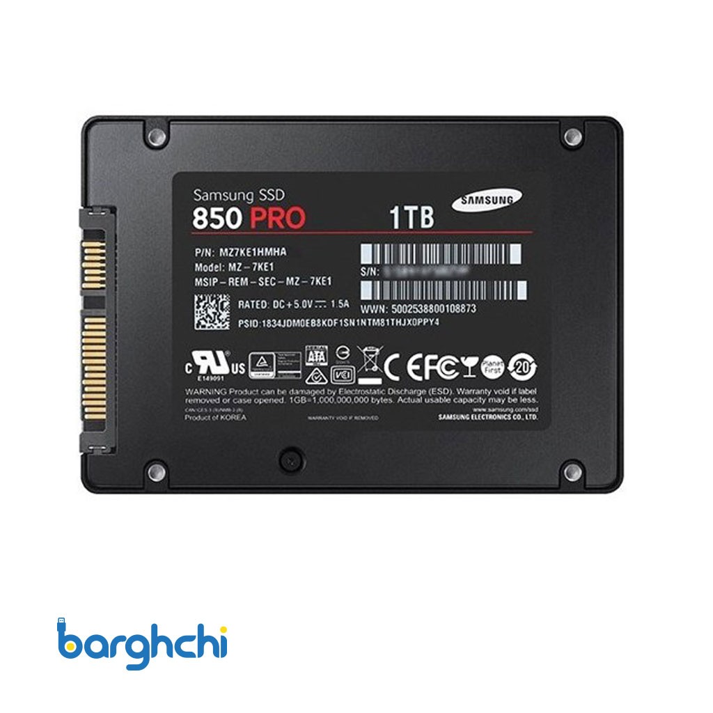 حافظه SSD سامسونگ مدل 850 پرو ظرفیت 1 ترابایت