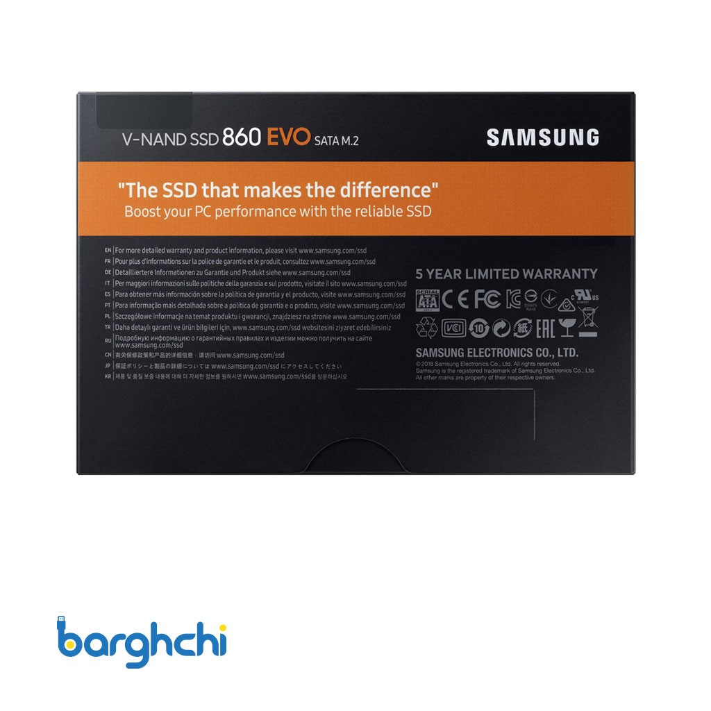 حافظه اس اس دی سامسونگ 860EVO SATA M.2 ظرفیت 1 ترابایت