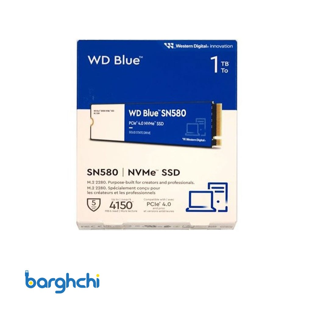 حافظه اس اس دی وسترن دیجیتال Blue SN580 NVMe M.2 ظرفیت 1 ترابایت