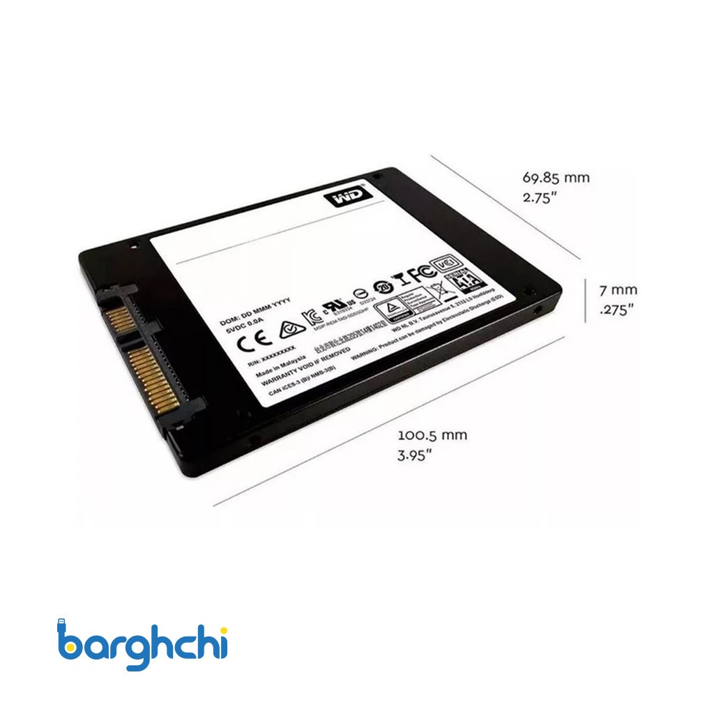 اس اس دی اینترنال وسترن دیجیتال Green WDS480G3G0A ظرفیت 480 گیگابایت