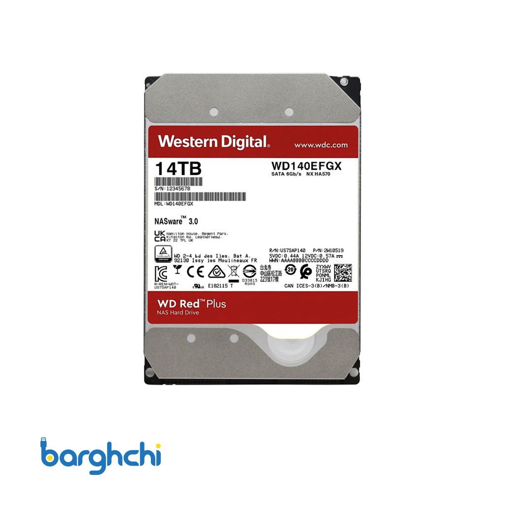 هارد وسترن دیجیتال Red Plus WD140EFGX ظرفیت 14 ترابایت