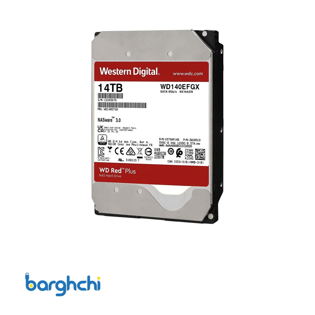 هارد وسترن دیجیتال Red Plus WD140EFGX ظرفیت 14 ترابایت