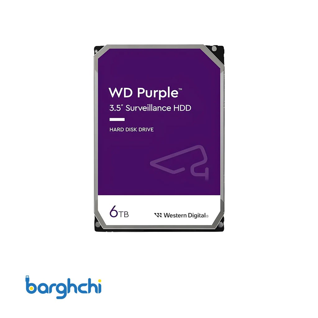 حافظه اچ اچ دی وسترن دیجیتال  Purple Surveillance WD64PURZ ظرفیت 6 ترابایت