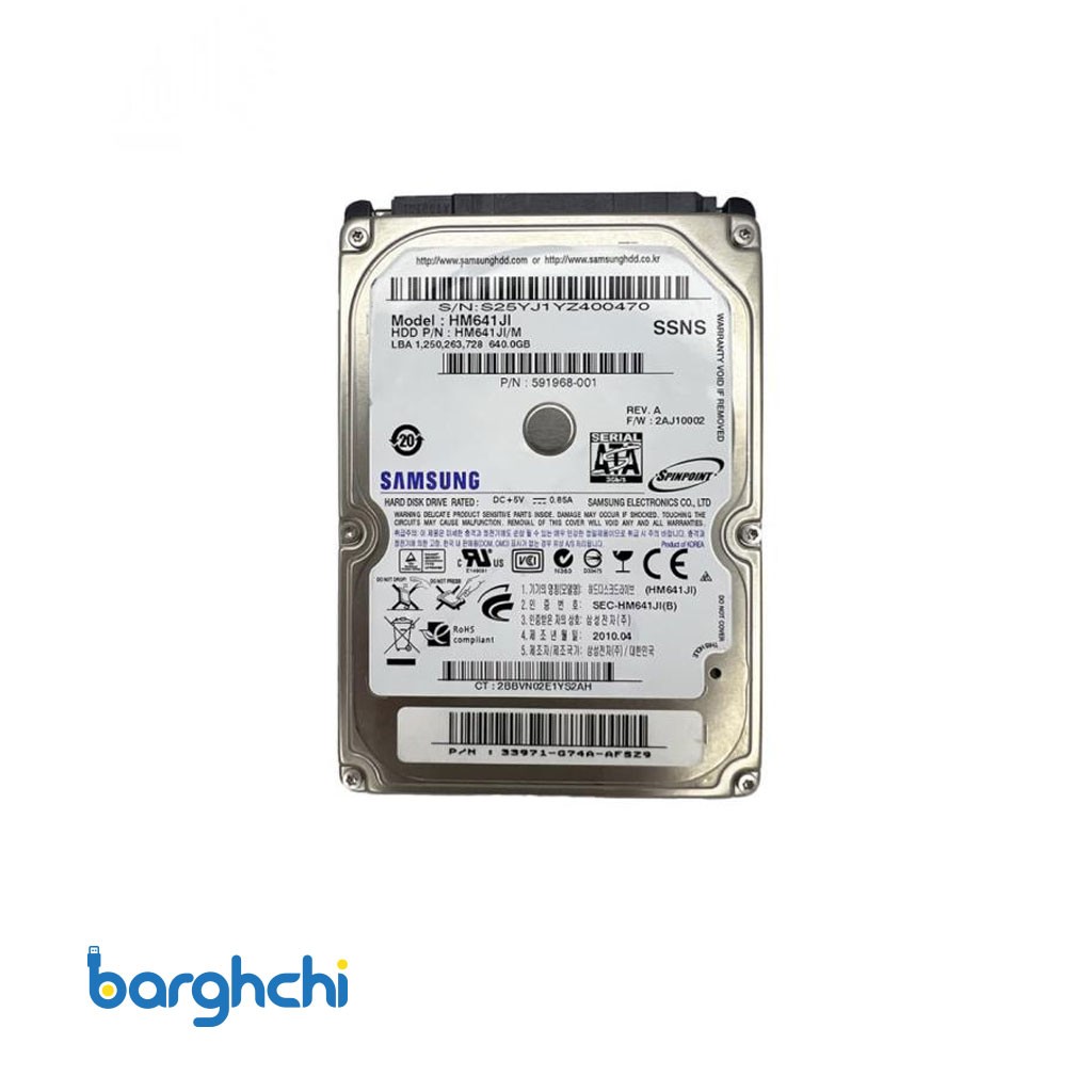 هارد دیسک برند سامسونگ مدل HM641JI ظرفیت 640 گیگابایت