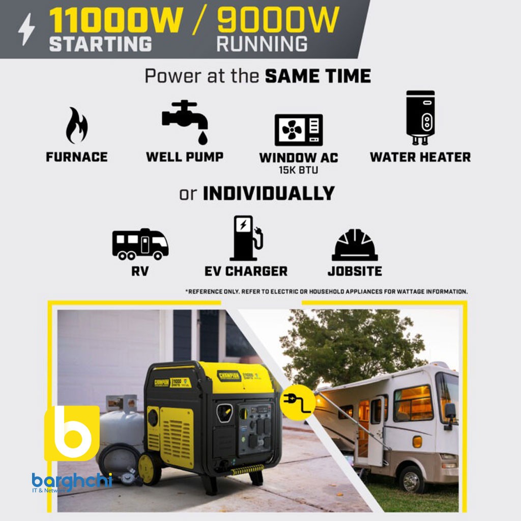 موتور برق گازسوز سایلنت 11 کیلووات چمپیون مدل 501423