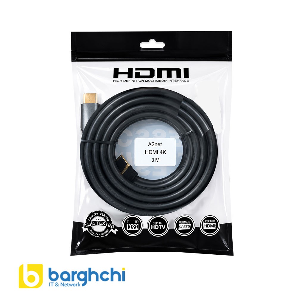 کابل HDMI 4K ورژن 2.0 طول 3 متر A2net