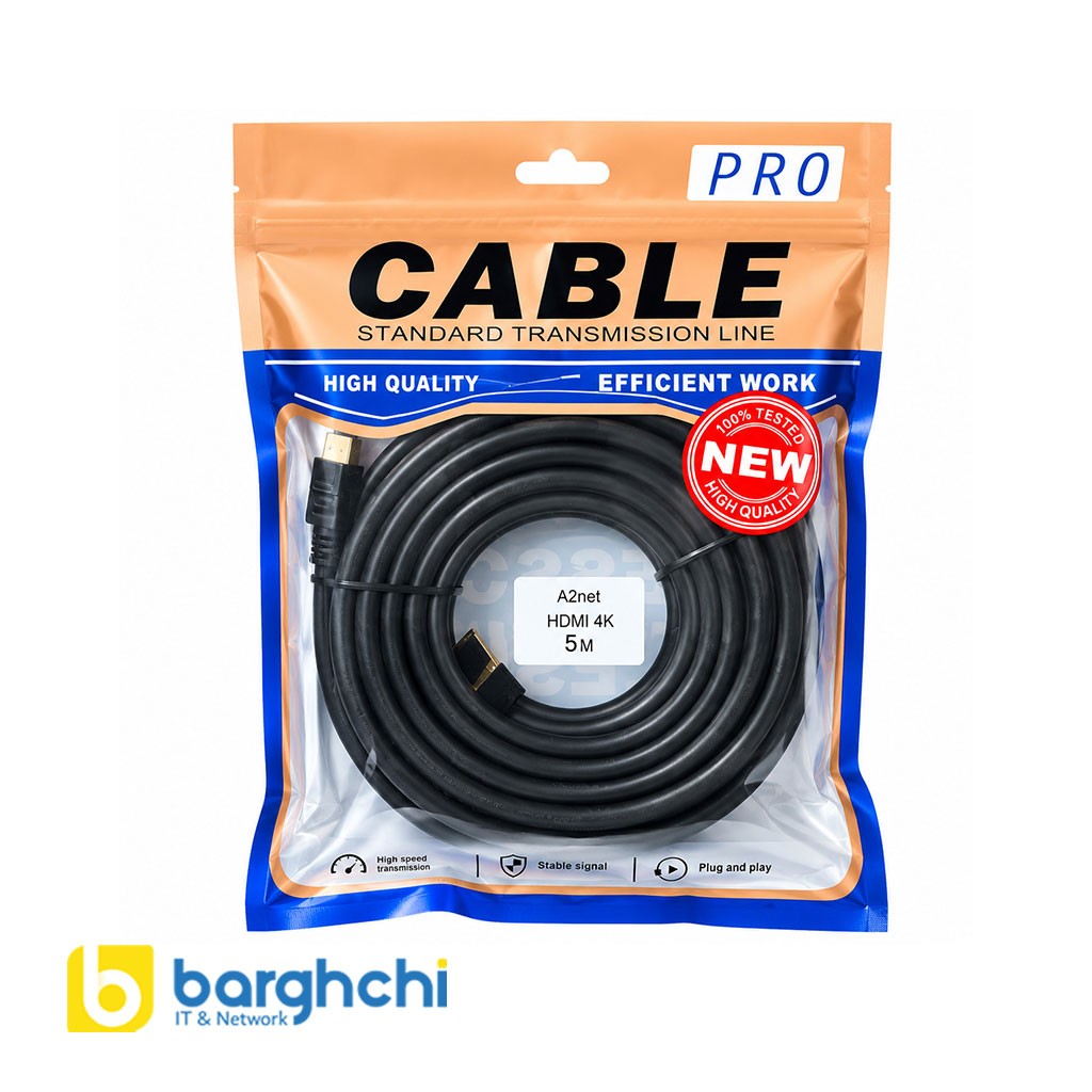 کابل HDMI 4K ورژن 2.0 طول 5 متر A2net