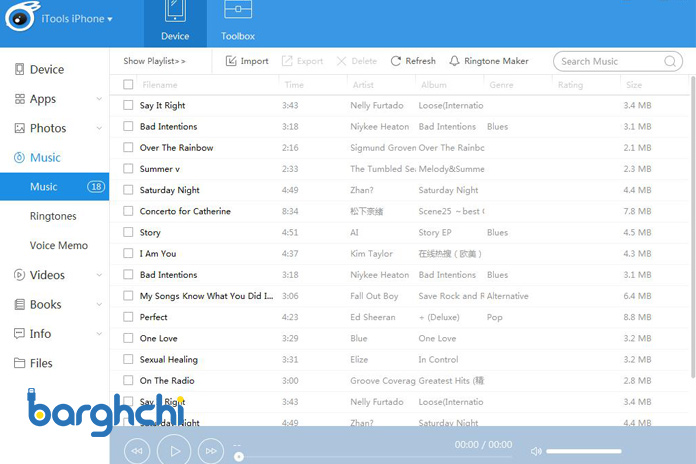 مدیریت آهنگ آیفون با iTools