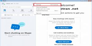 ورود به بخش تنظیمات Skype