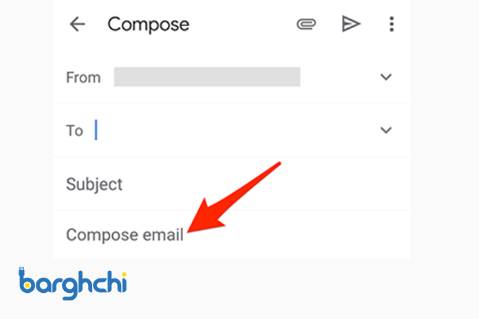 نحوه اضافه کردن جدول به ایمیل از طریق اپلیکیشن موبایل جیمیل Gmail