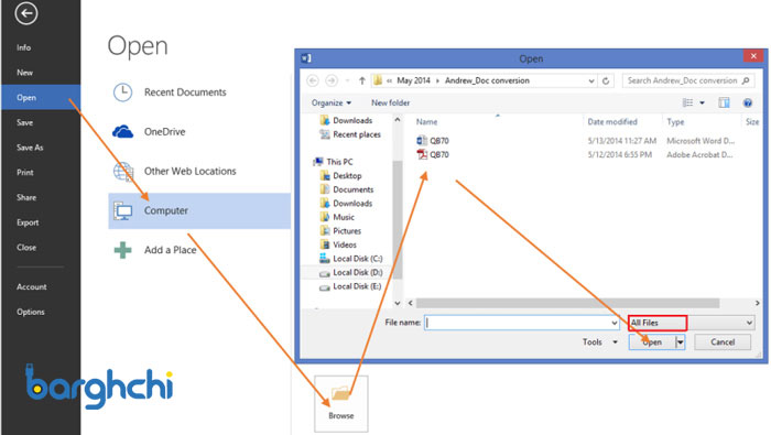 تبدیل فایل PDF به Word در Microsoft Word 