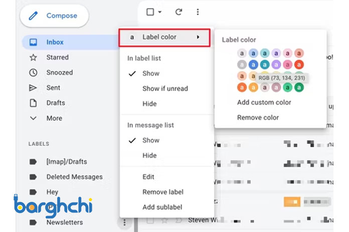سفارشی سازی برچسب ها در جیمیل