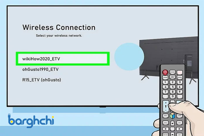 انتخاب شبکه وای فای مورد نظر جهت اتصال تلویزیون