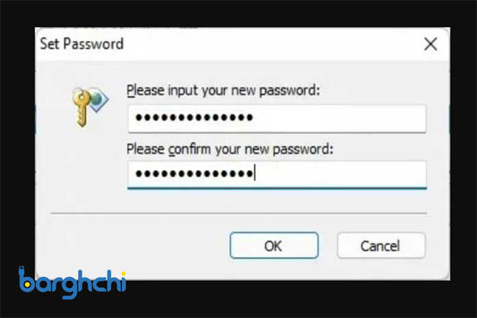وارد کردن رمز عبور