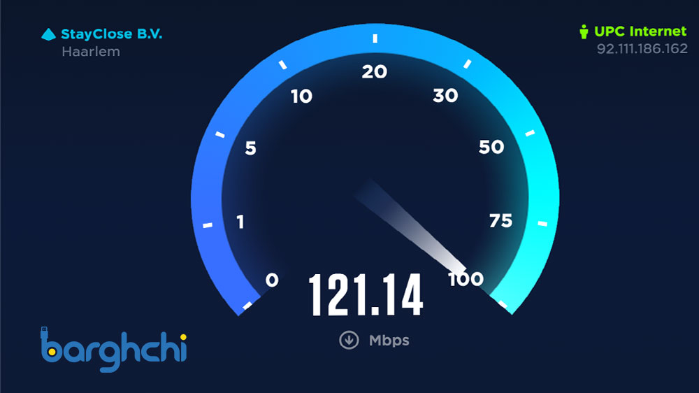 تست سرعت اینترنت فیبر نوری